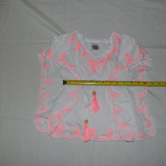 Yoa Kids White Rayon Size 2 - 4 Embroidered Dress - Picture 6 of 8